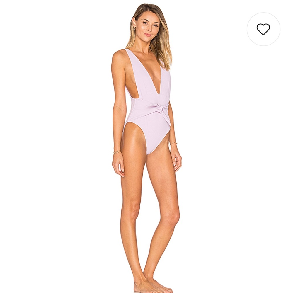 βSOLDβ π SKYE + Staghorn Tie Up Plunge Swimsuit - Picture 1 of 8